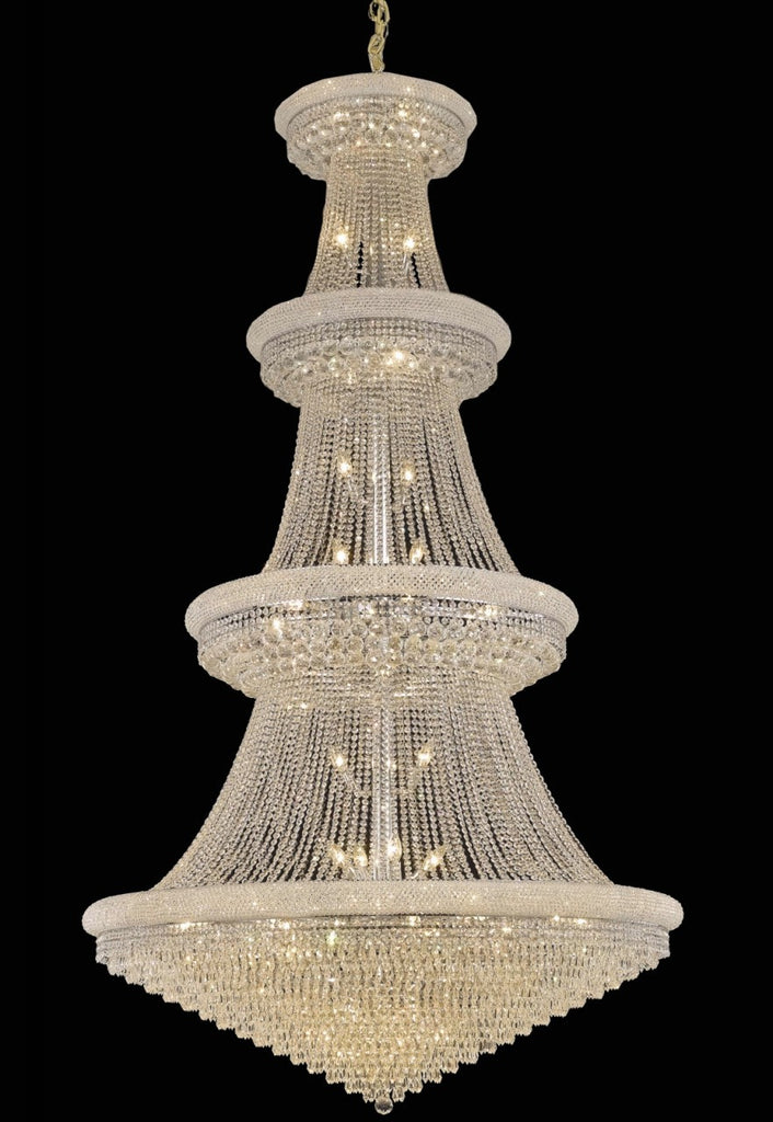 C121-1802G54C/RC By Elegant Lighting Primo Collection 48 Light Chandeliers Chrome Finish
