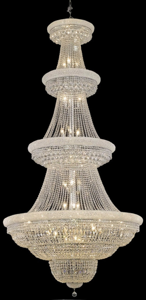 C121-1803G48C/RC By Elegant Lighting Primo Collection 42 Light Chandeliers Chrome Finish