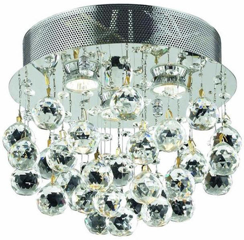 ZC121-V2006F13C/RC By Elegant Lighting Galaxy Collection 3 Light Flush Mount Chrome Finish