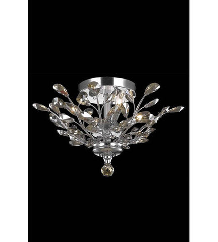 C121-2011F20C-GT/RC By Elegant Lighting Orchid Collection 4 Light Flush Mount Chrome Finish