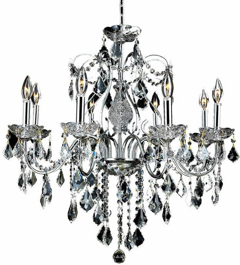 C121-2015D26C/RC+SH By Elegant Lighting St. Francis Collection 8 Light Dining Room Chrome Finish