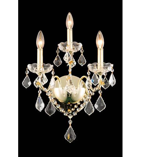 ZC121-V2015W3G/RC By Elegant Lighting St. Francis Collection 2 Light Wall Lamp Gold Finish