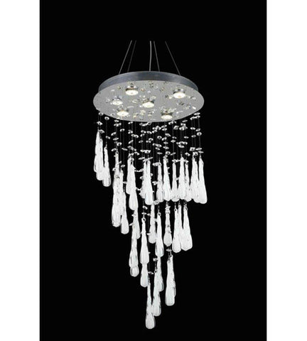 C121-2024D18C-GLW/RC By Elegant Lighting Comet Collection 6 Light Dining Room Chrome Finish