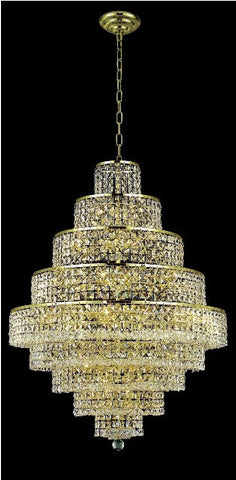 C121-2039D30G/RC By Elegant Lighting Maxim Collection 20 Light Chandeliers Gold Finish