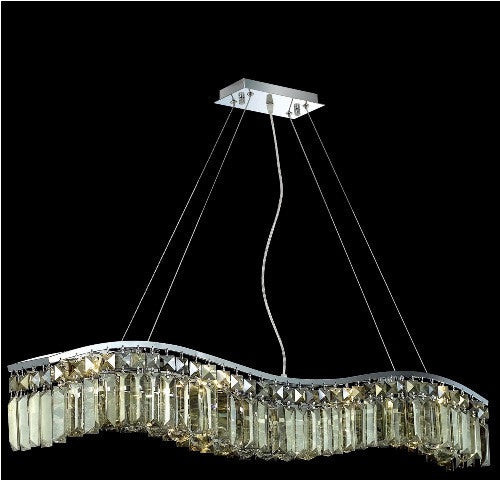 C121-2040D36C-GT/RC By Elegant Lighting Contour Collection 8 Light Chandeliers Chrome Finish