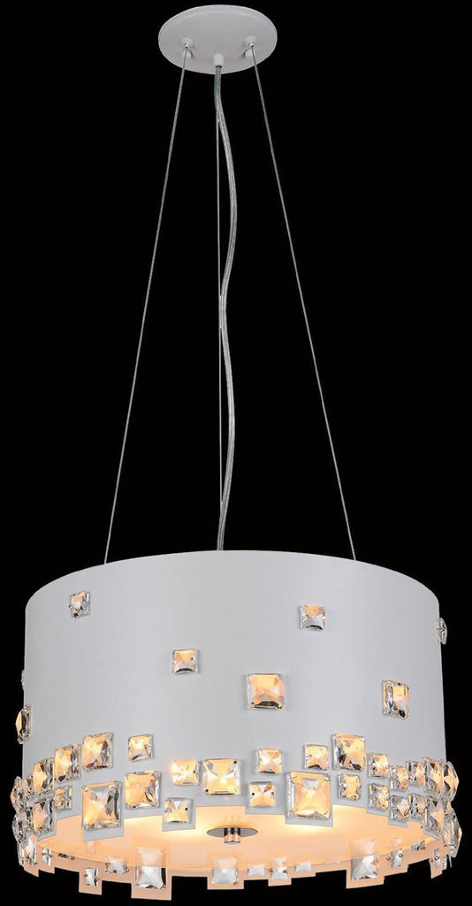 C121-2058D18WH/RC By Elegant Lighting - Candice Collection White Finish 6 Lights Pendant lamp