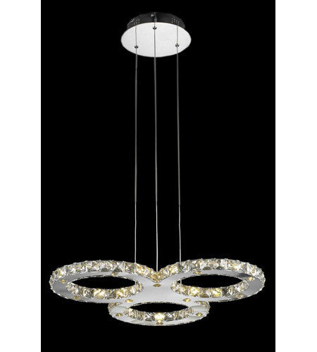 C121-2063D24C/RC By Elegant Lighting Atom Collection 30 Light Dining Room Chrome Finish