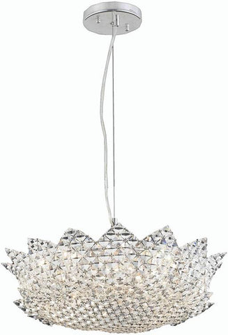 C121-2083D19C/EC By Elegant Lighting - Lotus Collection Chrome Finish 8 Lights Pendant Lamp