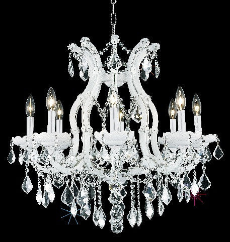 C121-2800D26WH/RC By Elegant Lighting Maria Theresa Collection 9 Light Chandeliers White Finish