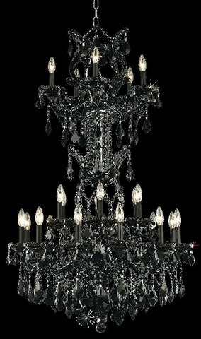 C121-2800D30SB/RC By Elegant Lighting Maria Theresa Collection 25 Light Chandeliers Black Finish