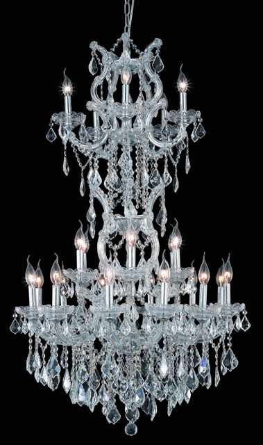 C121-2800D30SC/RC By Elegant Lighting Maria Theresa Collection 25 Light Chandeliers Chrome Finish