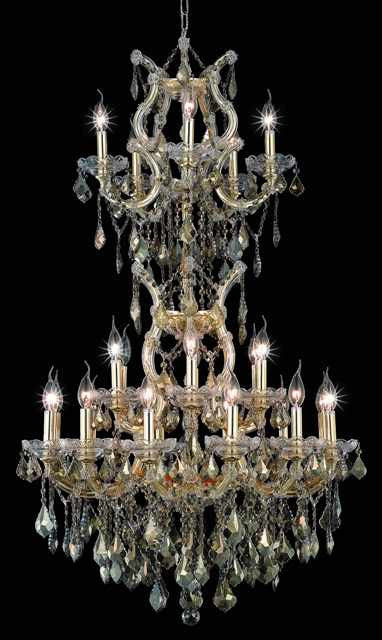 C121-2800D30SG-GT/RC By Elegant Lighting Maria Theresa Collection 25 Light Chandeliers Gold Finish