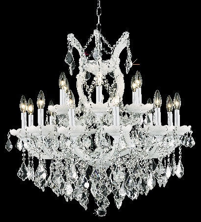 ZC121-2800D30WH/EC By Regency Lighting Maria Theresa Collection 19 Light Chandeliers White Finish