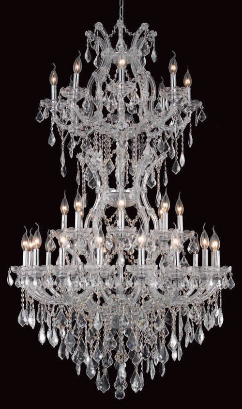 C121-2800D36SC/RC By Elegant Lighting Maria Theresa Collection 34 Light Chandeliers Chrome Finish