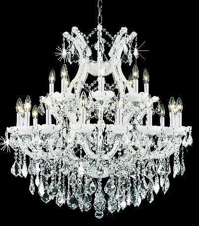 C121-2800D36WH/RC By Elegant Lighting Maria Theresa Collection 24 Light Chandeliers White Finish