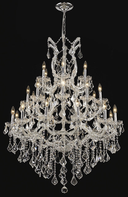 C121-2800D38C/RC By Elegant Lighting Maria Theresa Collection 28 Light Chandeliers Chrome Finish