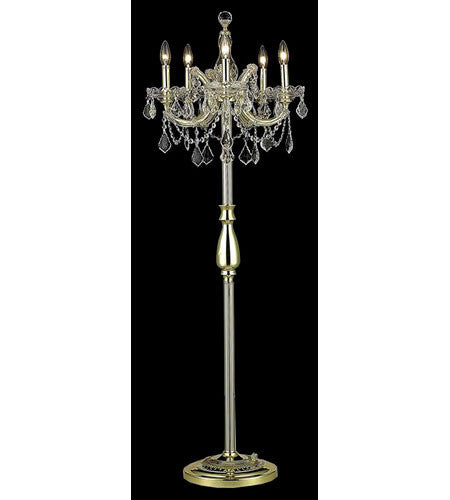 C121-2800FL19G-GT/RC By Elegant Lighting Maria Theresa Collection 5 Light Floor Lamp Gold Finish