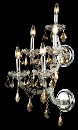 C121-2800W5C-GT By Regency Lighting-Maria Theresa Collection Chrome Finish 5 Lights Wall Sconce