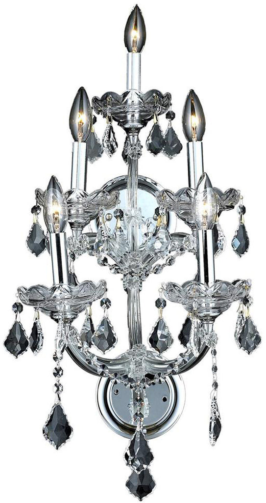 ZC121-2800W5C/EC By Regency Lighting - Maria Theresa Collection Chrome Finish 5 Lights Wall Sconce