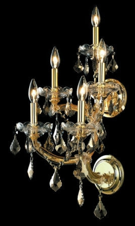 C121-2800W5G-GT By Regency Lighting-Maria Theresa Collection Gold Finish 5 Lights Wall Sconce