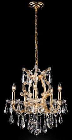 C121-2801D20G By Regency Lighting-Maria Theresa Collection Gold Finish 6 Lights Chandelier