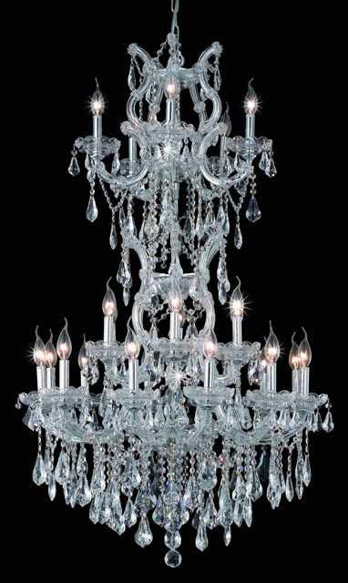 C121-2801D30SC/RC By Elegant Lighting Maria Theresa Collection 25 Light Chandeliers Chrome Finish