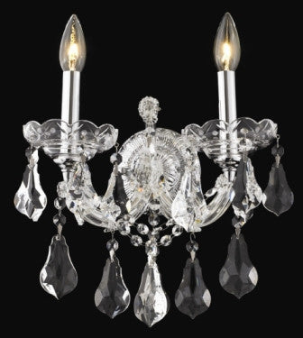 C121-2801W2C By Regency Lighting-Maria Theresa Collection Chrome Finish 2 Lights Wall Sconce