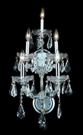 C121-2801W5C By Regency Lighting-Maria Theresa Collection Chrome Finish 5 Lights Wall Sconce