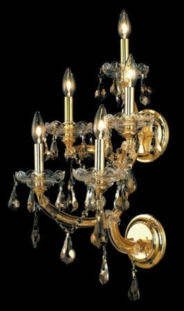 C121-2801W5G-GT By Regency Lighting-Maria Theresa Collection Gold Finish 5 Lights Wall Sconce