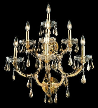C121-2801W7G-GT By Regency Lighting-Maria Theresa Collection Gold Finish 7 Lights Wall Sconce