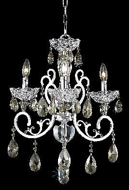 C121-2830D19C-GT/RC By Elegant Lighting Aria Collection 3 Light Chandeliers Chrome Finish