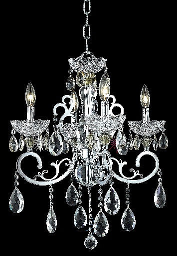 C121-2830D20C/RC By Elegant Lighting Aria Collection 4 Light Chandeliers Chrome Finish