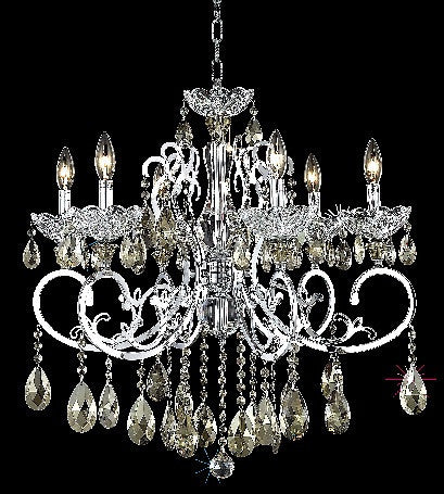 C121-2830D26C-GT/RC By Elegant Lighting Aria Collection 6 Light Chandeliers Chrome Finish