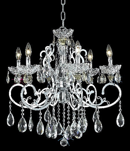 C121-2830D26C/RC By Elegant Lighting Aria Collection 6 Light Chandeliers Chrome Finish