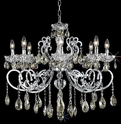 C121-2830D29C-GT/RC By Elegant Lighting Aria Collection 8 Light Chandeliers Chrome Finish