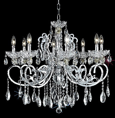 ZC121-2830D29C/EC By Regency Lighting Aria Collection 8 Light Chandeliers Chrome Finish