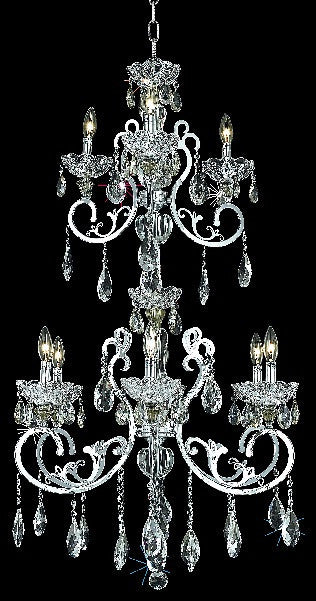 C121-2830G45C/RC By Elegant Lighting Aria Collection 9 Light Chandeliers Chrome Finish
