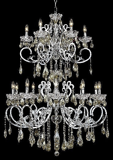 C121-2830G52C-GT/RC By Elegant Lighting Aria Collection 16 Light Chandeliers Chrome Finish