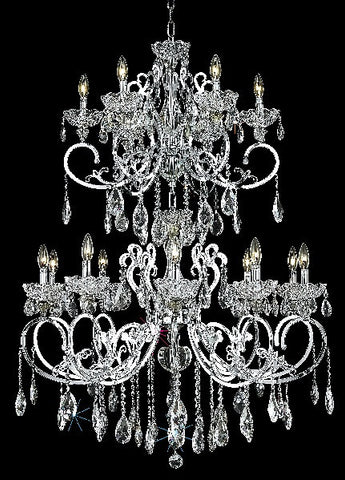 C121-2830G52C/RC By Elegant Lighting Aria Collection 16 Light Chandeliers Chrome Finish