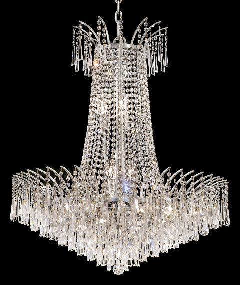 C121-2830G80C-GT/RC By Elegant Lighting Aria Collection 19 Light Chandeliers Chrome Finish