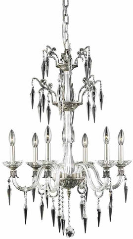 C121-5806D24PW/EC By Elegant Lighting - Grande Collection PEWTER Finish 6 Lights Dining Room