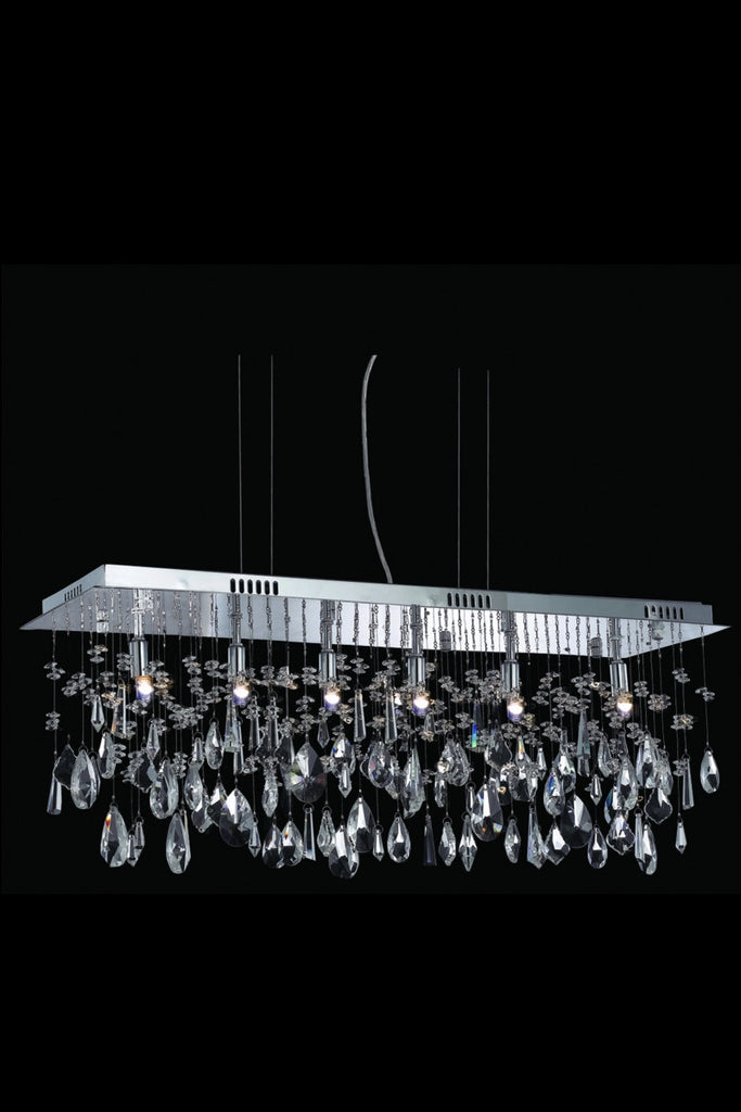C121-5901D32C/RC By Elegant Lighting Mirage Collection 6 Light Chandeliers Chrome Finish