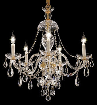 C121-7829D25G By Regency Lighting-Alexandria Collection Gold Finish 5 Lights Chandelier