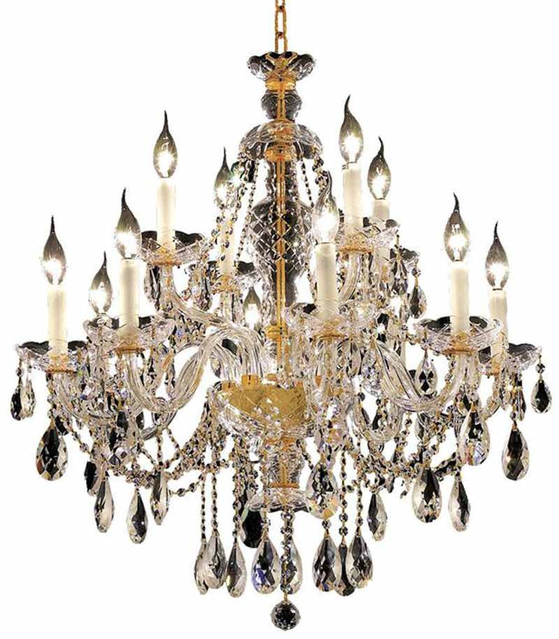 ZC121-7829D28G/EC By Regency Lighting - Alexandria Collection Gold Finish 12 Lights Dining Room