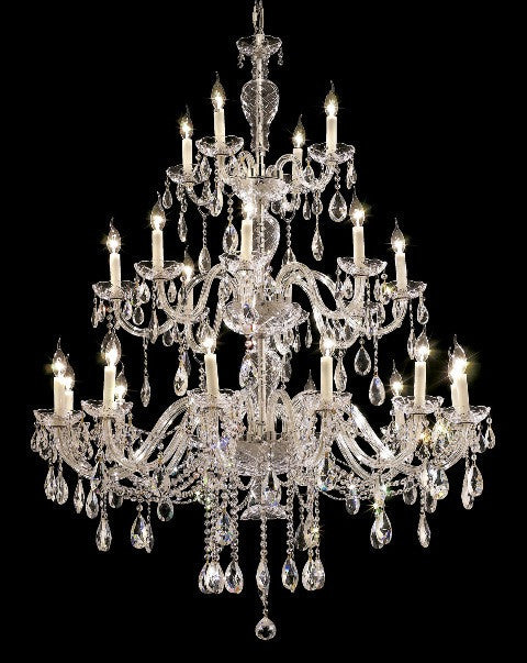 C121-7829G45C/RC By Elegant Lighting Alexandria Collection 24 Light Chandeliers Chrome Finish