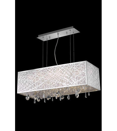 C121-7901D29C/RC By Elegant Lighting Mirage Collection 5 Light Dining Room Chrome Finish