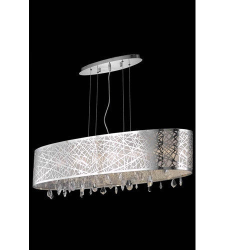 C121-7902D49C/RC By Elegant Lighting Mirage Collection 8 Light Dining Room Chrome Finish