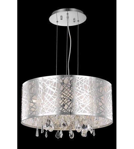 C121-7903D21C/RC By Elegant Lighting Mirage Collection 5 Light Dining Room Chrome Finish