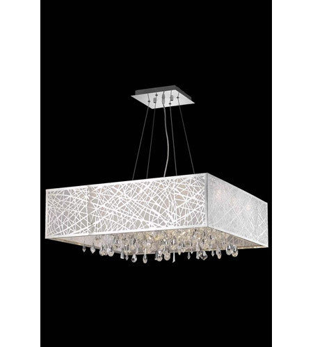 C121-7904D32C/RC By Elegant Lighting Mirage Collection 13 Light Dining Room Chrome Finish