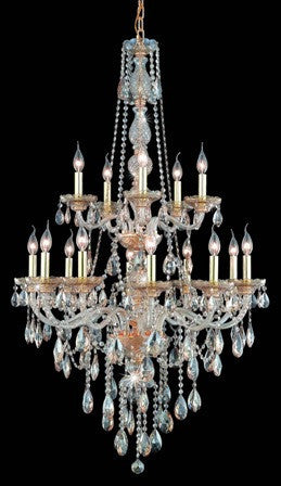 C121-7915G33GS-GS By Regency Lighting-Verona Collection Chrome Finish 15 Lights Chandelier